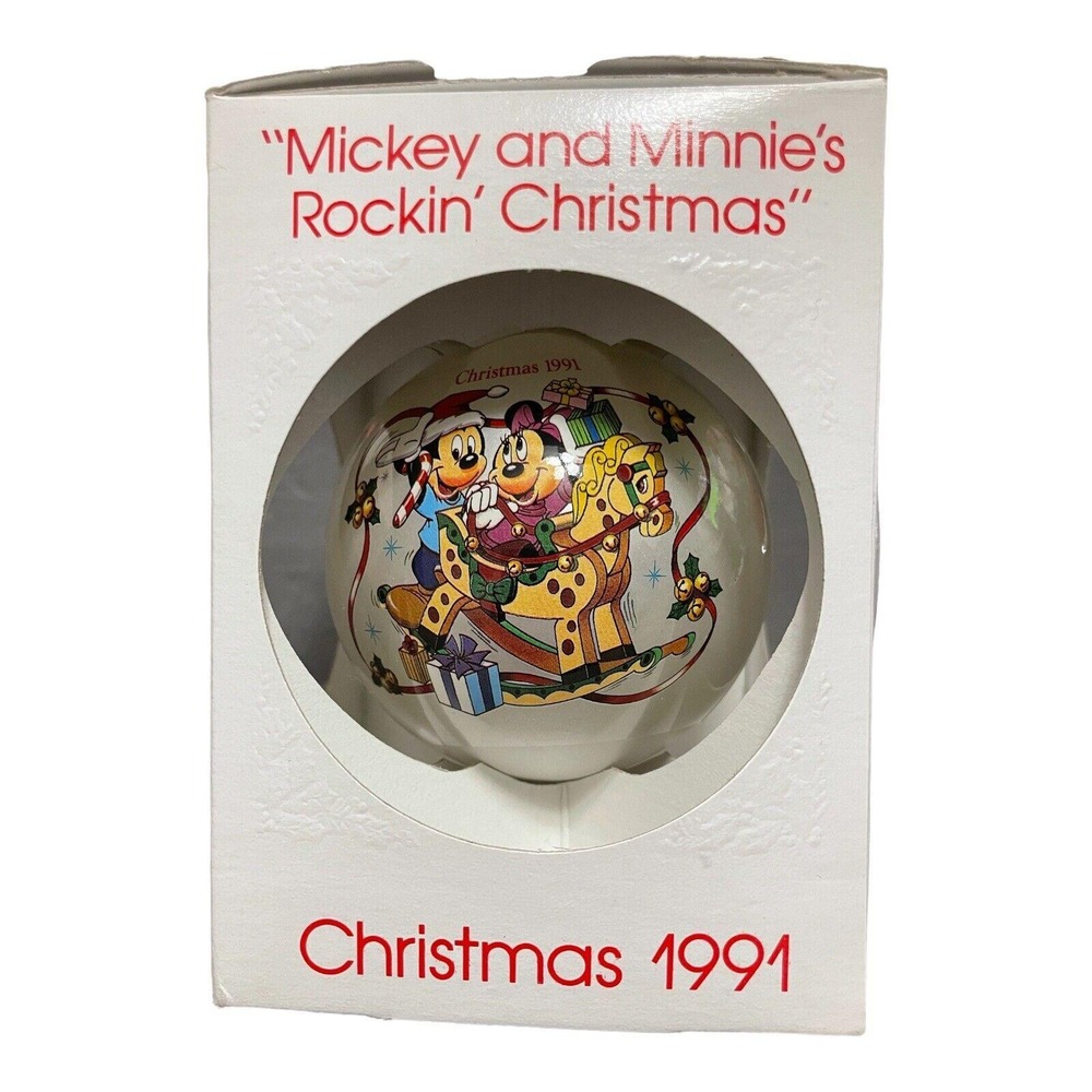 Mickey And Minnie's Rockin' Christmas Ornament 1991 Disney Schmid